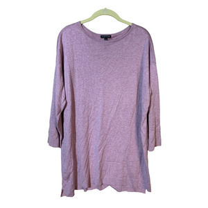 Eileen Fisher Long Tunic Purple Tencel Sweater Size Medium